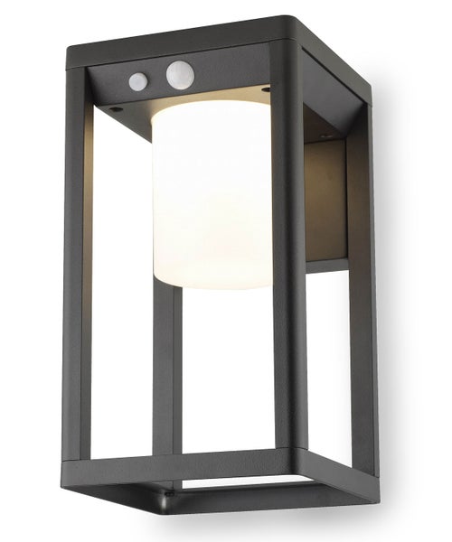 Solar Wandleuchte Reykja schwarz 600 lm Bewegungsmelder + HORNBACH