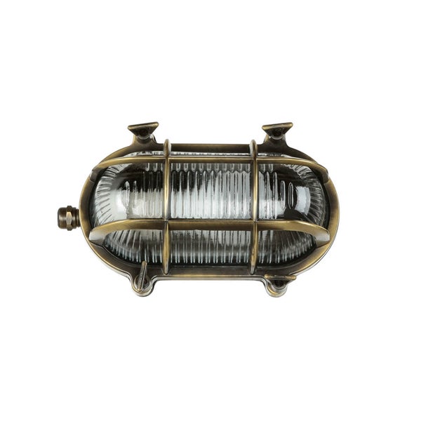 Ovale Wandleuchte mit Schutzgitter