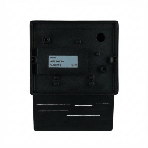 Rückseite einer schwarzen LED-Wandleuchte