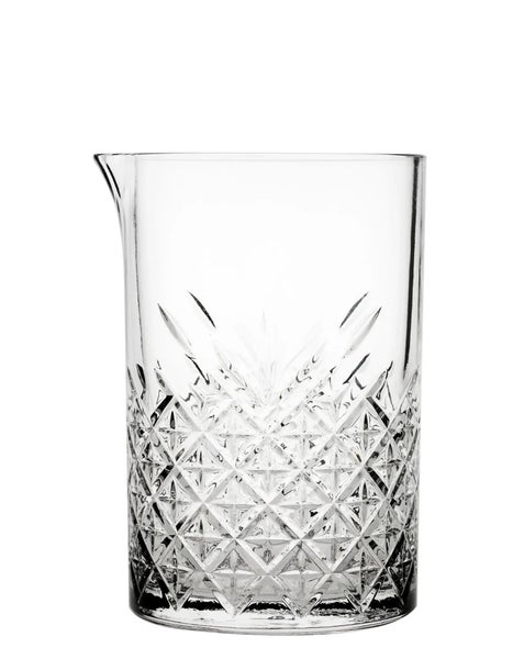 Rührglas aus transparentem Glas mit Diamantschliff und Ausgießer für die Zubereitung von Cocktails