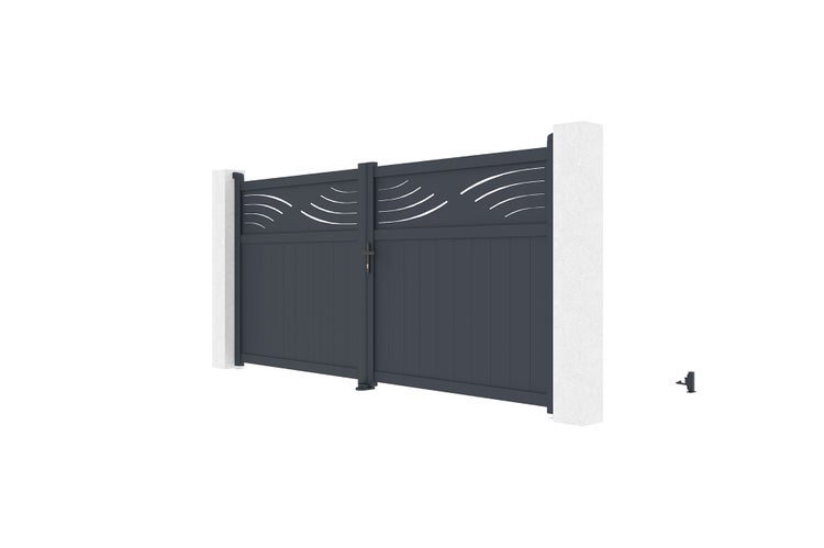 Flügeltor 3,4 m HALTI H.160 graues Aluminium