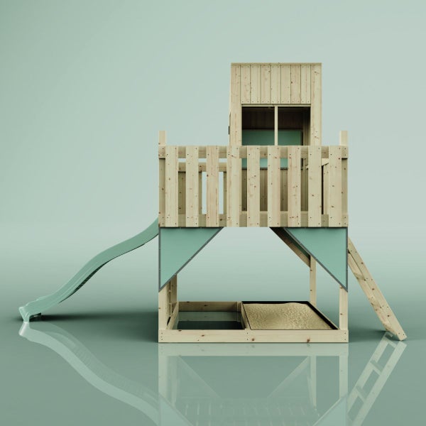 OutdoorToys Spielhaus Mondlicht Kinderspielhaus aus Holz in Grün, Kinderhaus Holzhaus Kinder