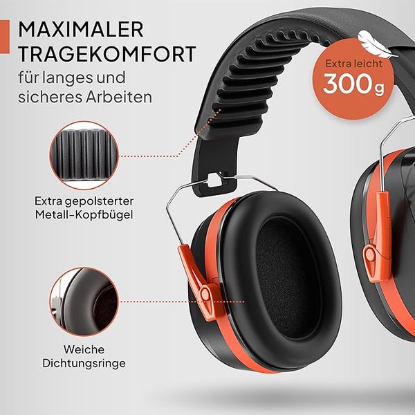 Senner WorkPro Ultra | Gehörschutz für Arbeit und Freizeit – Größenverstellbare Ohrenschützer - Hochwertige Lärmschutz Kopfhörer mit SNR von 33-34 dB - Kapselgehörschutz - Unisex