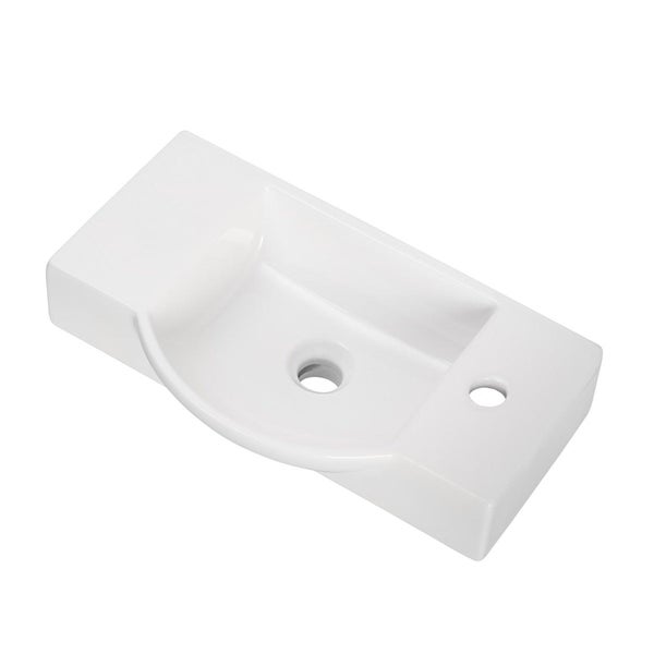 Fackelmann LUNA Gäste-WC Set 2 Teile – Waschtischunterschrank in Anthrazit mit Waschbecken aus Keramik – SBC Waschbeckenunterschrank schmal – 2 Türen – Hahnloch rechts – 55 cm breit