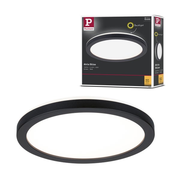LED Panel Atria Shine Backlight rund 190mm 11,2W 850lm 3000K Schwarz