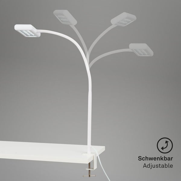 LED Klemmleuchte Tageslicht Kabelschalter 7,5 W weiß Metall-Kunststoff Briloner