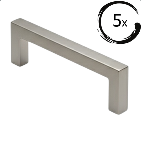 Fünf Möbelgriffe aus Metall