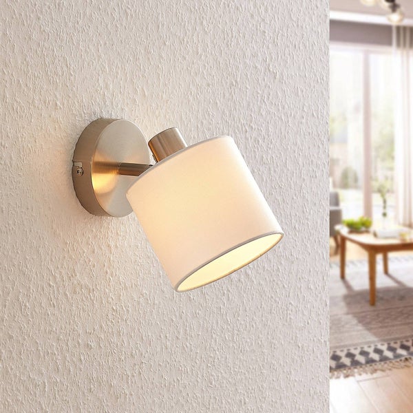 Lindby Wandleuchte, Wandlampe Innen Stannis (Modern) in Weiß aus Metall (1 flammig E14) - Textil Wandleuchten Wandstrahler Wandbeleuchtung Schlafzimmer / Wohnzimmer Wohnzimmerleuchte