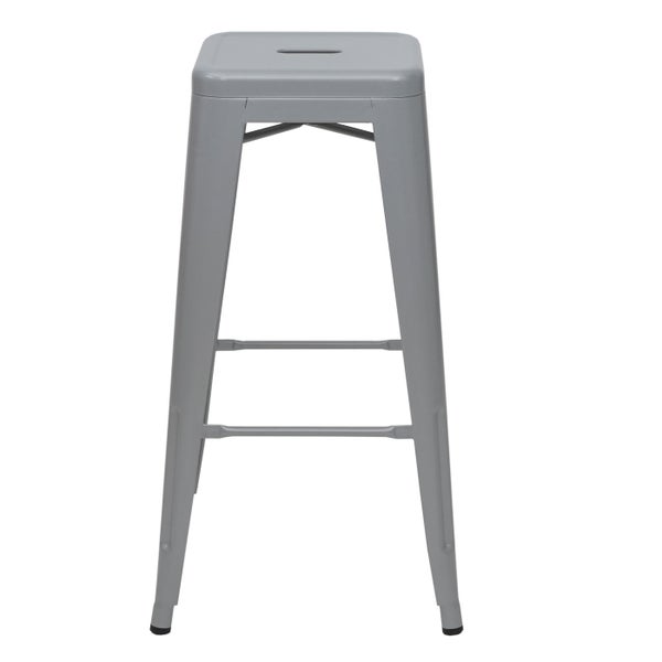 Metallhocker mit quadratischer Sitzfläche