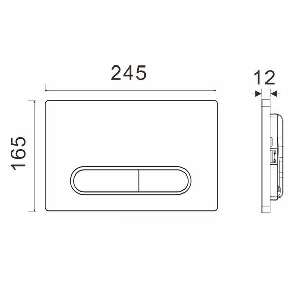 Drückerplatte Weiß Glanz mit Chrom Umrandung Kompatibel zu Geberit Duofix Sigma / DELTA 2 Mengenspülung