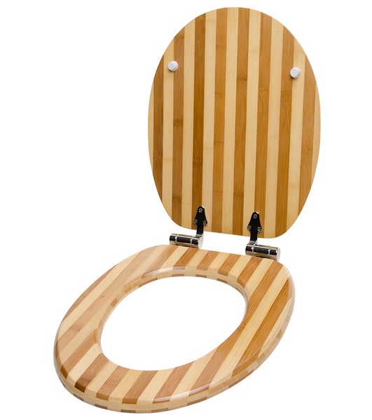 WC-Sitz Absenkautomatik Bambus Gestreift