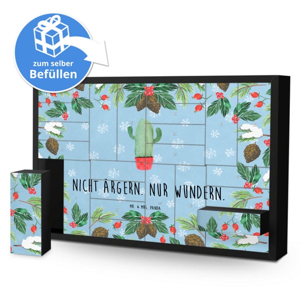 Mr. & Mrs. Panda Befüllbarer Adventskalender Kaktus Wut - Blau Pastell