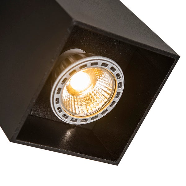 Schwarze LED-Deckenleuchte mit warmweissem Licht