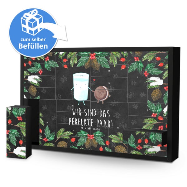 Mr. & Mrs. Panda Befüllbarer Adventskalender Milch Keks - Schwarz