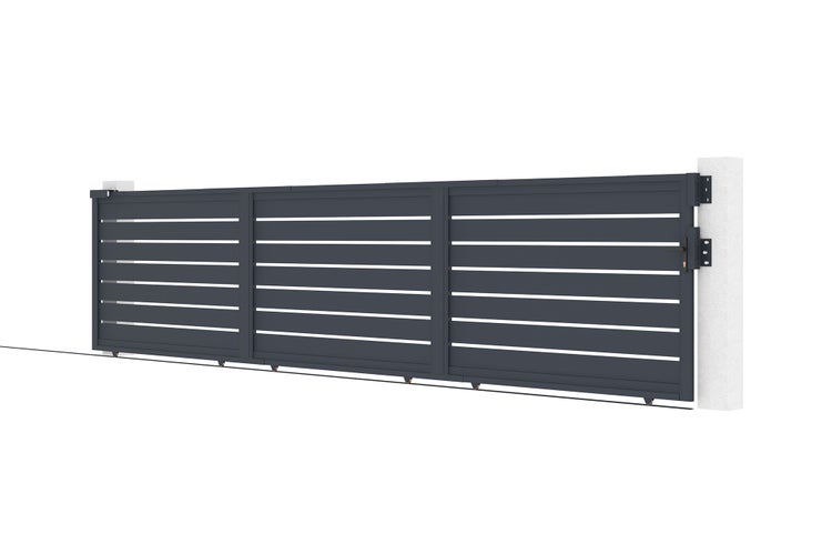 Schiebetor 6m VOGEL H.140cm Aluminium + Tor VOGEL H140 GRAU
