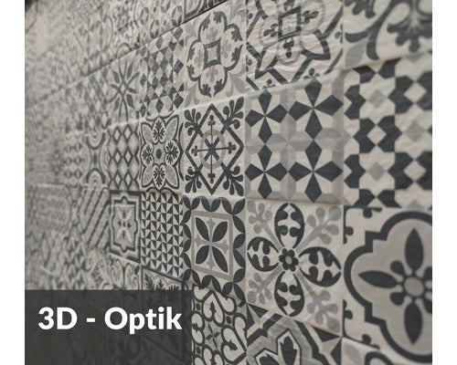 Wandfliesen mit 3D Optik und geometrischen Mustern