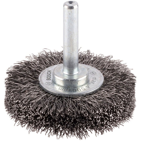 Drahtbürstenaufsatz für Bohrmaschine mit Bosch Logo