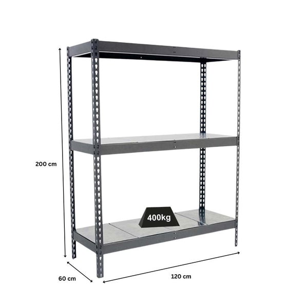 PROREGAL Schwerlastregal Big Metal Yeti Three HxBxT 200 x 120 x 60 cm Fachlast 400 kg Grau