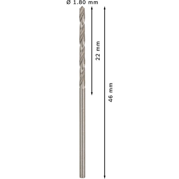 Bosch PRO Metal HSS-G Spiralbohrer 1,8 x 22 x 46 mm - 2608585473