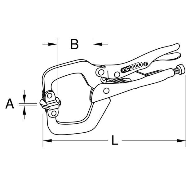 KS TOOLS Schweiß-Klammer-Gripzange beweglichen Spannbacken 0 - 100 mm - 115.1074