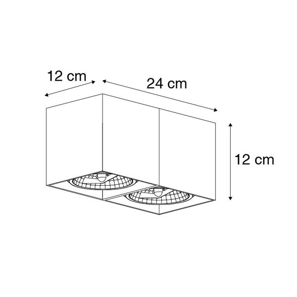 Technische Zeichnung einer Deckenleuchte mit Abmessungen