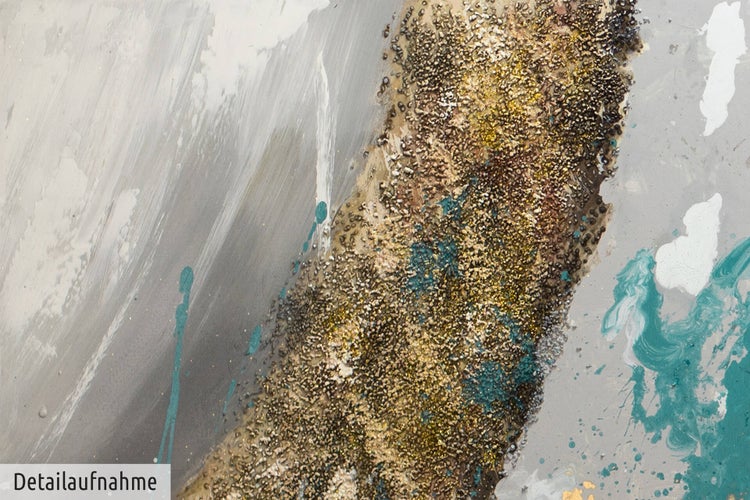Handgemaltes Gemälde Acrylfarbe 150x50cm Weiß