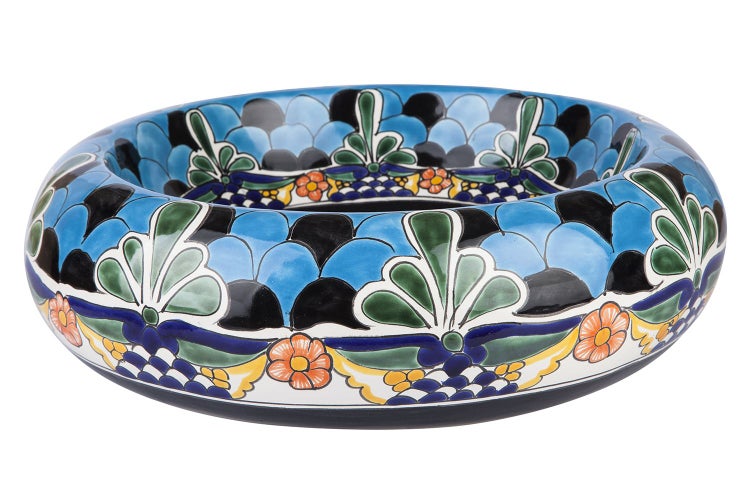 Keramikwaschbecken mit Blumendesign für das Badezimmer