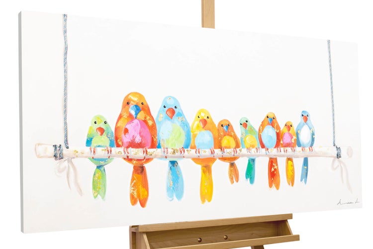 Handgemaltes Gemälde Acrylfarbe 120x60cm Bunt