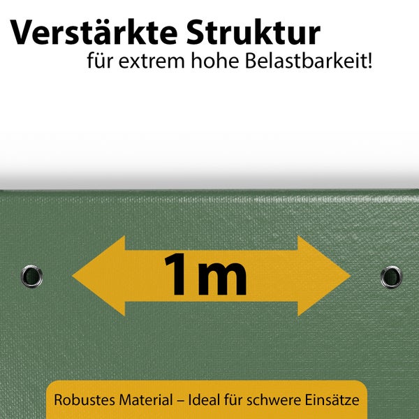 BigDean Abdeckplane wasserdicht 4x6m 150g/m² - Ultra reißfeste Gewebeplane mit verstärkten Ösen