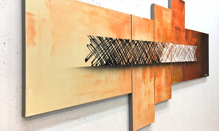Unser Wandbild -Structure Of Contrast- 160x80x2 cm handgemaltes Unikat