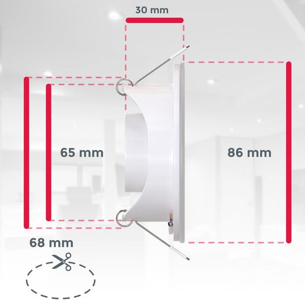 Einbaustrahler 68mm 5er Set - 230V, 3W, 350lm, LED, IP65, neutralweiß, weiß