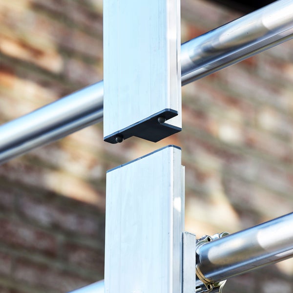 Detailansicht einer Aluminium Gerüstverbindung