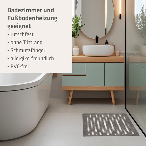 Akzente Feel Badematte mit Motiv in Braun Fußmatte 50 x 70 cm, rutschfest, saugfähig