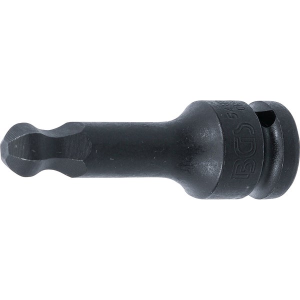 BGS Kraft-Bit-Einsatz Länge 75 mm Antrieb Innenvierkant 12,5 mm (1/2) Innensechskant mit Kugelkopf 12 mm - 5488-12