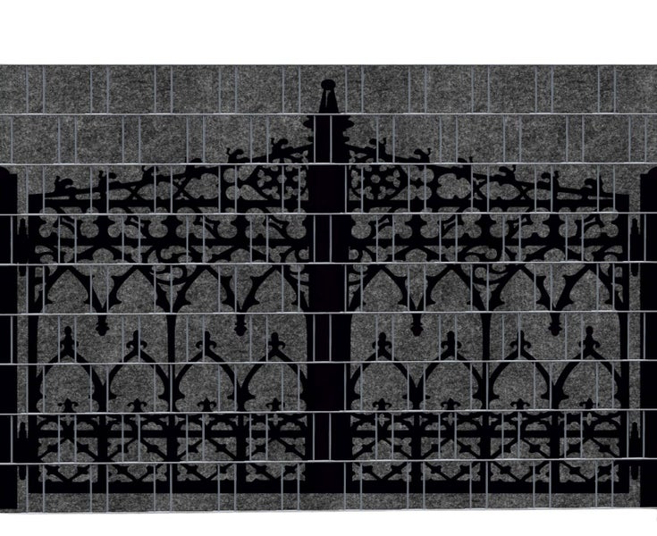 Zaunblende mit gotischem Design