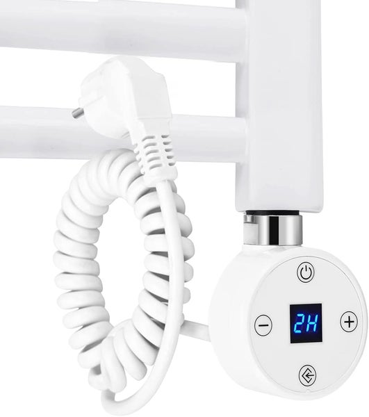 EMKE Heizstab 600W mit Thermostat und LCD Bildschirm, Heizpatrone für Badheizkörper Heizelemente aus Edelstahl Heizungen Handtuchwärmer Weiß