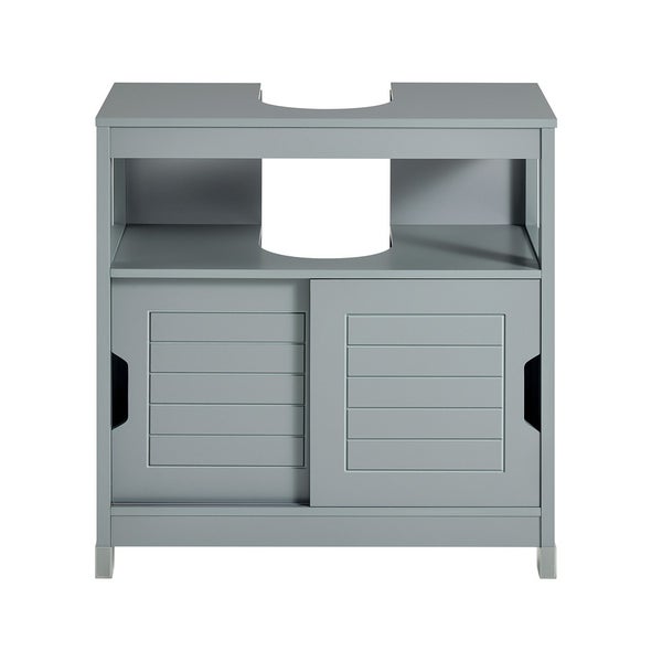 Waschtischunterschrank mit zwei Schiebetüren und offenem Fach