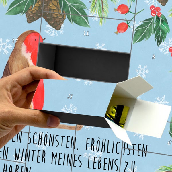Mr. & Mrs. Panda Befüllbarer Adventskalender Rotkehlchen Schlitten - Blau Pastell