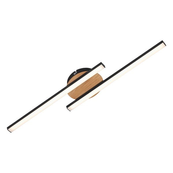 BRILONER Go LED Deckenleuchte, Warmweißes Licht, schwarz, 56 x 12 x 3,7 cm