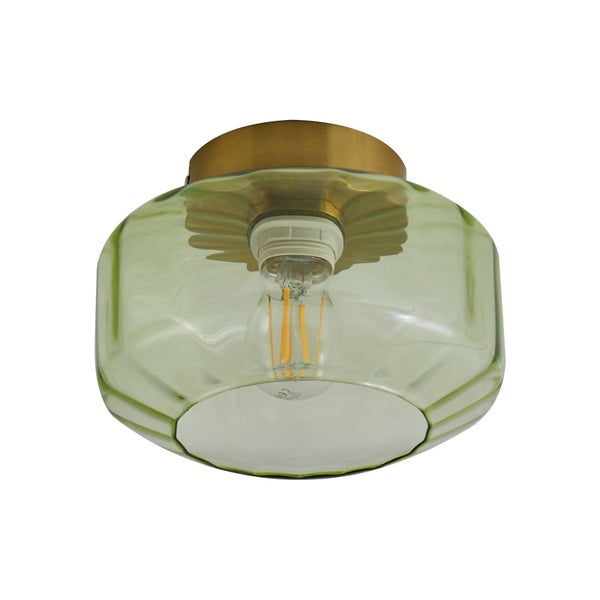 Lindby Deckenlampe Hildur in Grün aus Glas (1 flammig, E27) - Deckenleuchte Lampe Wohnzimmerleuchte