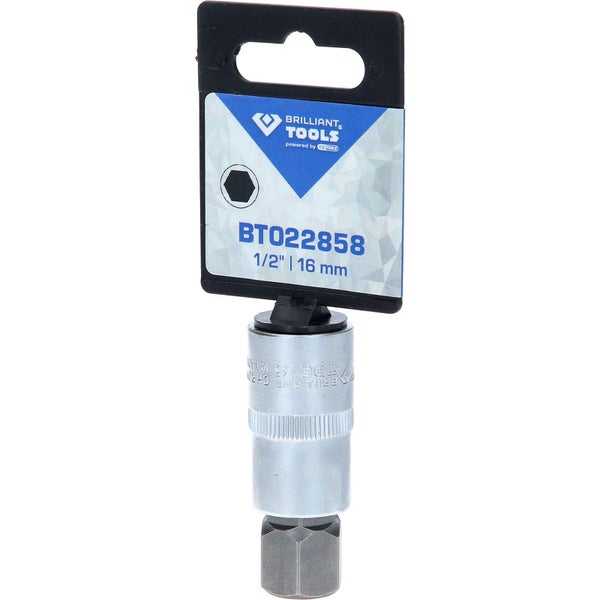 BRILLIANT TOOLS 1/2 Innensechskant Bit-Stecknuss 55 mm lang 16 mm - BT022858