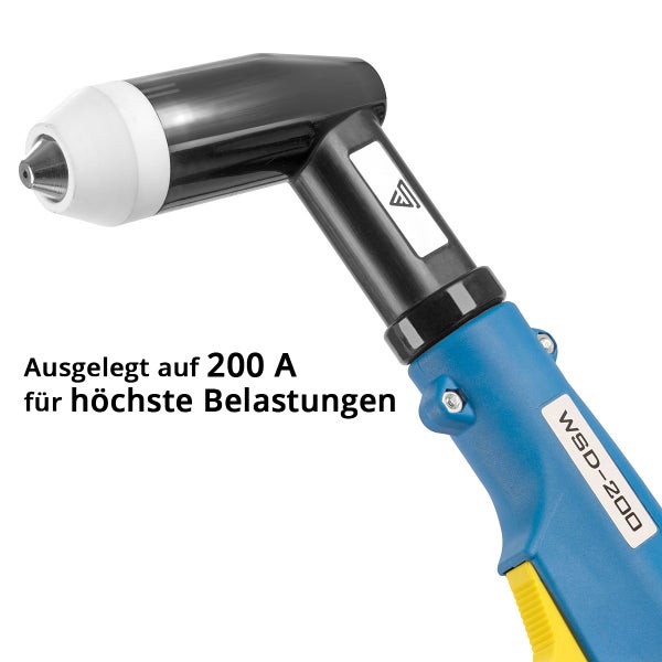 WIG Schweißbrenner mit einer Auslegung auf 200 Ampere für höchste Belastungen