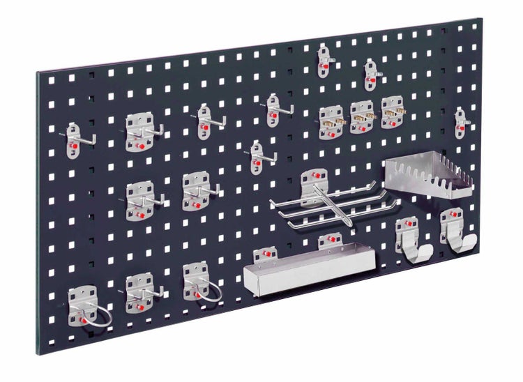 Kappes ®RasterPlan Einsteigerset #7 1x Lochplatte 1000x450mm 1x Werkzeughaltersortiment 21-teilig Anthrazitgrau RAL 7016