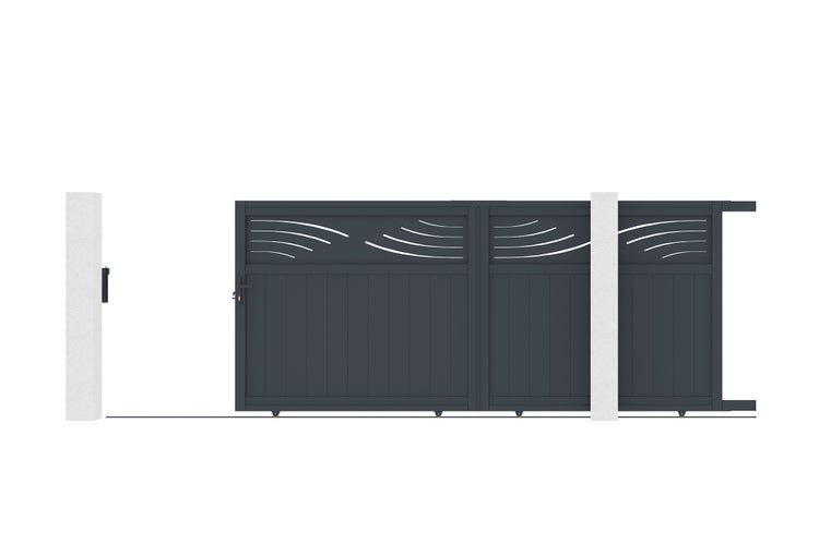 Schiebetor aus Aluminium 3,7m HALTI 370C160 Grau