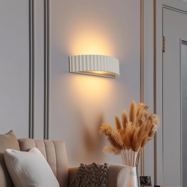 Skandinavische Wandleuchte Beige Organic - Plaster