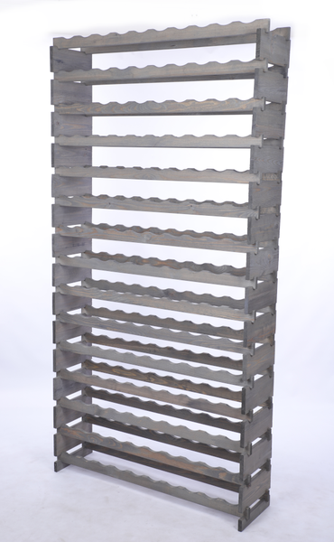 Weinregal VINOTECA FLEX PRO HxBxT 205x103x28cm 150 Flaschen auf 15 Ebenen Massives Kiefernholz Grau