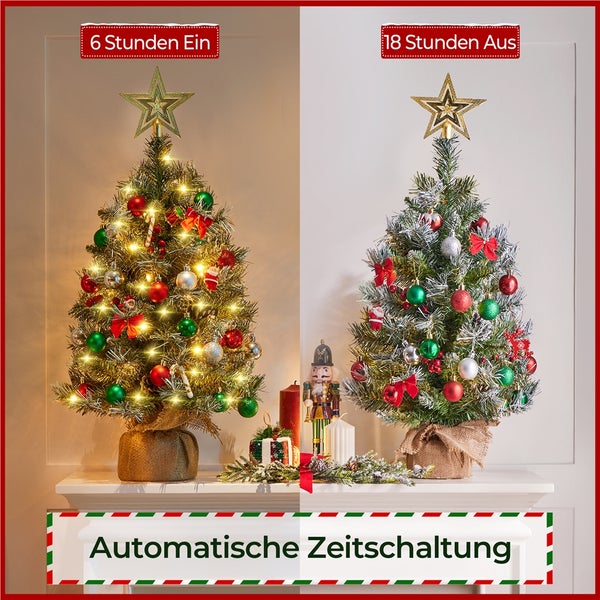 Yaheetech 2er-Set 92 cm Mini Künstlicher Weihnachtsbaum , Grün
