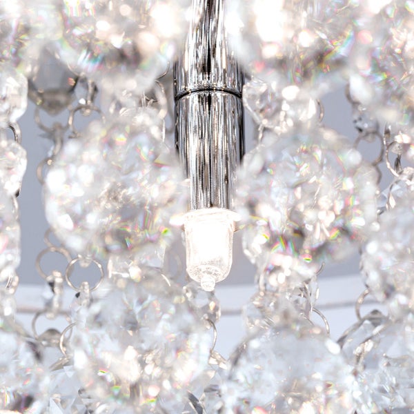 Deckenluster Kristall 4-flammig silber