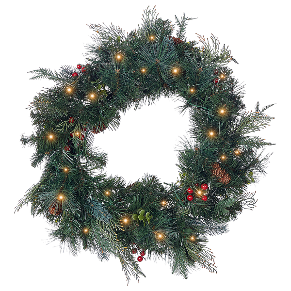 Weihnachtskranz LED ELBRUS Grün 60 cm