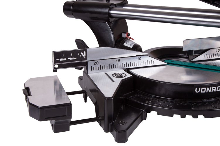 VONROC Kapp- und Gehrungssäge, Zug- und Kappsäge - Elektrische Holzsäge 2200W - 254mm mit Laser & LED , Staubsammelbeutel